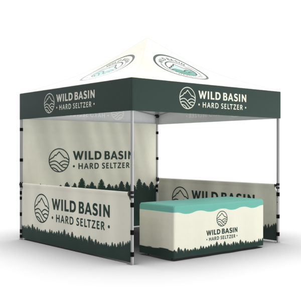 10'x10' Dye Sublimated Canopy Kit w/ Fitted Table Cover