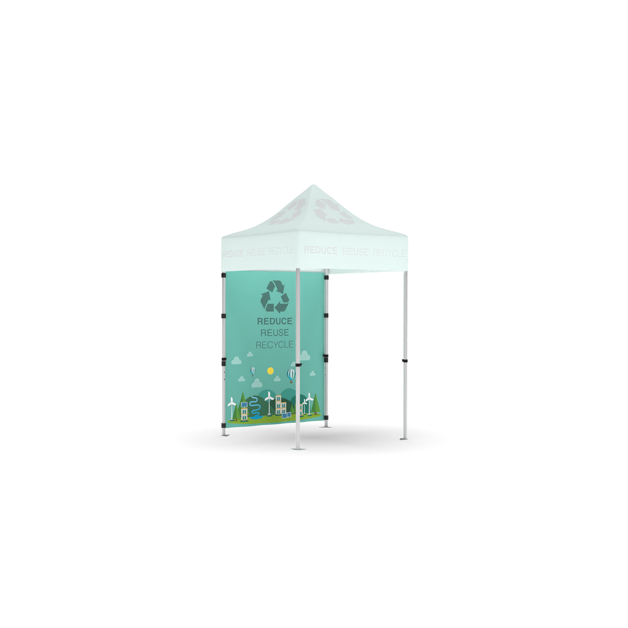 5'x7' Dye Sublimated Canopy Wall on Recycled Polyester